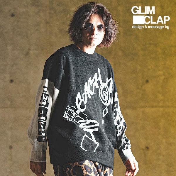 2024 秋冬 3rd 先行予約 12月上旬〜中旬入荷予定 GLIMCLAP グリムクラップ Switching pattern oversized sweater atftps GLIMCLAP 2024 秋冬 3rd 先行予約 12月上旬〜中旬入荷予定 グリム