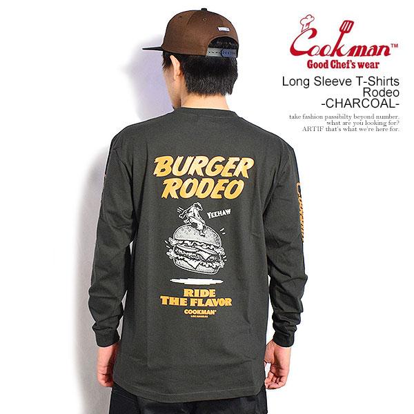 クックマン Tシャツ COOKMAN Long Sleeve T-Shirts Rodeo -CHARCOAL- メンズ 長袖 ロンT グラフィックTシャツ 送料無料 ストリート