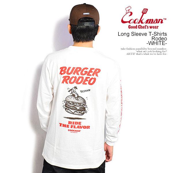 クックマン Tシャツ COOKMAN Long Sleeve T-Shirts Rodeo -WHITE- メンズ 長袖 ロンT グラフィックTシャツ 送料無料 ストリート
