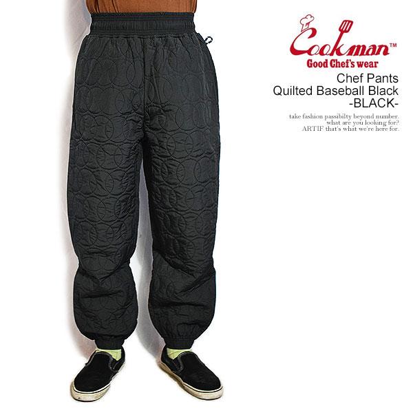 クックマン パンツ COOKMAN Chef Pants Quilted Baseball Black -BLACK- メンズ シェフパンツ イージーパンツ キルティング 送料無料