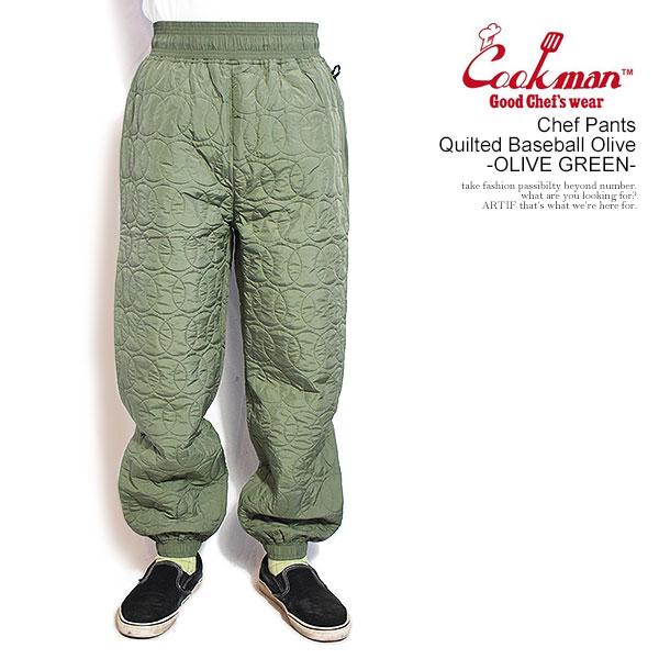 クックマン パンツ COOKMAN Chef Pants Quilted Baseball Olive -OLIVE GREEN- メンズ シェフパンツ イージーパンツ キルティング