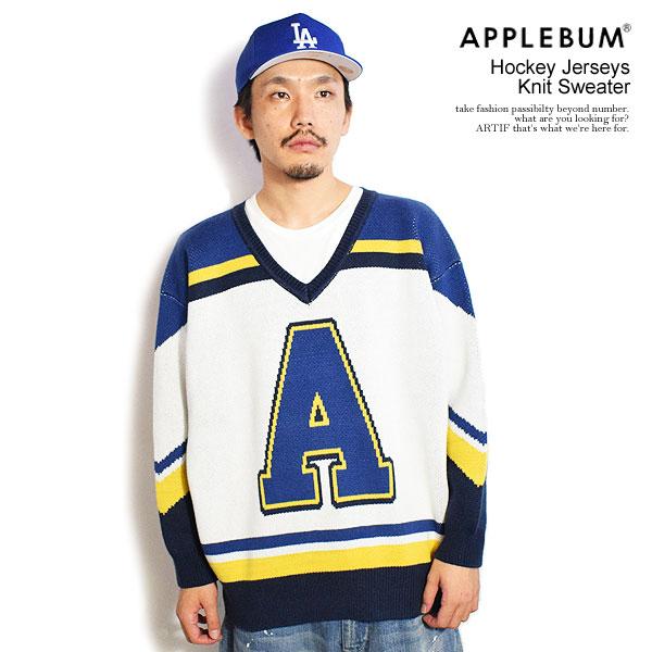APPLEBUM アップルバム Hockey Jerseys Knit Sweater メンズ ニット セーター ホッケーシャツ 送料無料 ストリート atftps APPLEBUM（アップルバム） ニット APPLEBUM Hockey Jerseys Knit