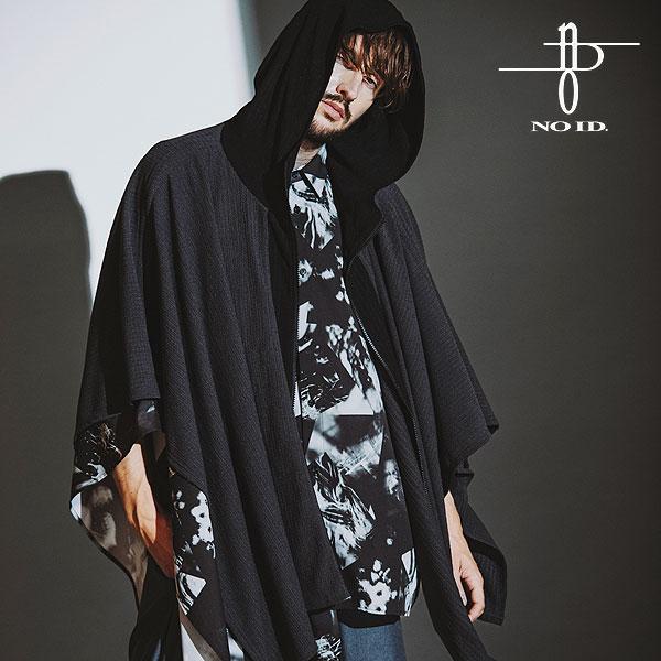 NO ID.（ノーアイディー） ポンチョ NO ID. BLACK ドローストリングス