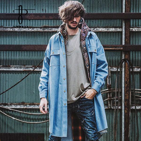 No Id ノーアイディー シャツ バックタックデニムロングsh メンズ デニム チェック 567s Artif 通販 Yahoo ショッピング