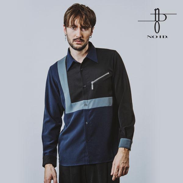 30％OFF SALE セール NO ID. ノーアイディー マルチクレリックZIP-SH メンズ シャツ 長袖シャツ クレリックカラー 送料無料 atftps NO ID.（ノーアイディー） SALE セール シャツ マルチクレリックZIP-SH