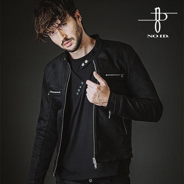 ノーアイディー ジャケット NO ID. コーティングシングルライダースJKT メンズ ライダースジャケット シングルタイプ 送料無料