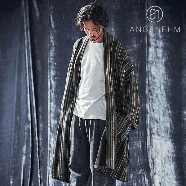 2024 秋冬 先行予約 10月上旬〜中旬入荷予定 ANGENEHM アンゲネーム Stripe melange jacquard knit-sew coat コート ANGENEHM（アンゲネーム） 2024 秋冬 先行予約 10月上旬〜中旬入荷予定
