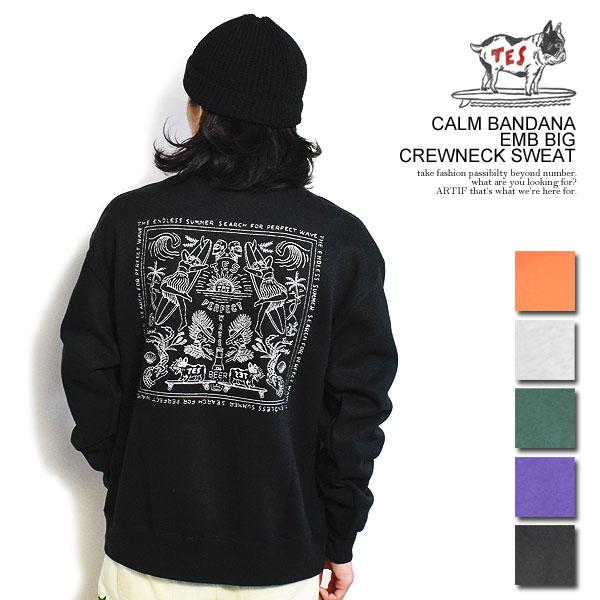 The Endless Summer エンドレスサマー TES CALM BANDANA EMB BIG CREWNECK SWEAT メンズ スウェット トレーナー 送料無料 atftps The Endless Summer（エンドレスサマー） スウェット The Endless