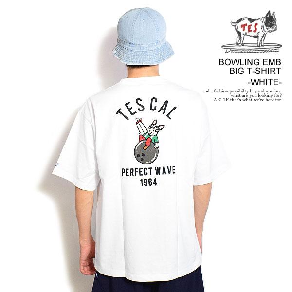 エンドレスサマー Tシャツ The Endless Summer TES BOWLING EMB BIG T-SHIRT -WHITE- メンズ 半袖 TES ビッグシルエット