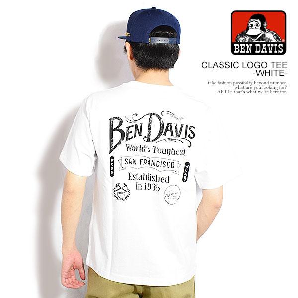 ベンデイビス Tシャツ BEN DAVIS CLASSIC LOGO TEE -WHITE- メンズ 半袖 グラフィックTシャツ 送料無料 ストリート