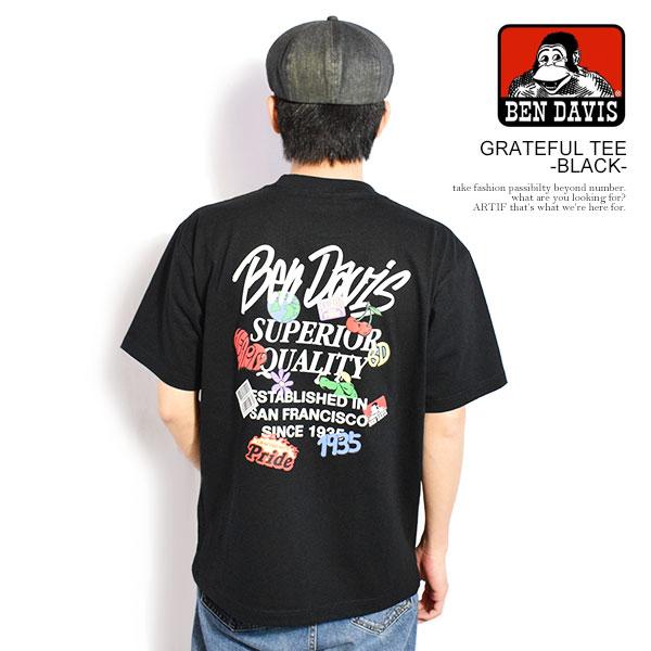 ベンデイビス Tシャツ BEN DAVIS GRATEFUL TEE -BLACK- メンズ 半袖 グラフィックTシャツ オーバーサイズ 送料無料 ストリート
