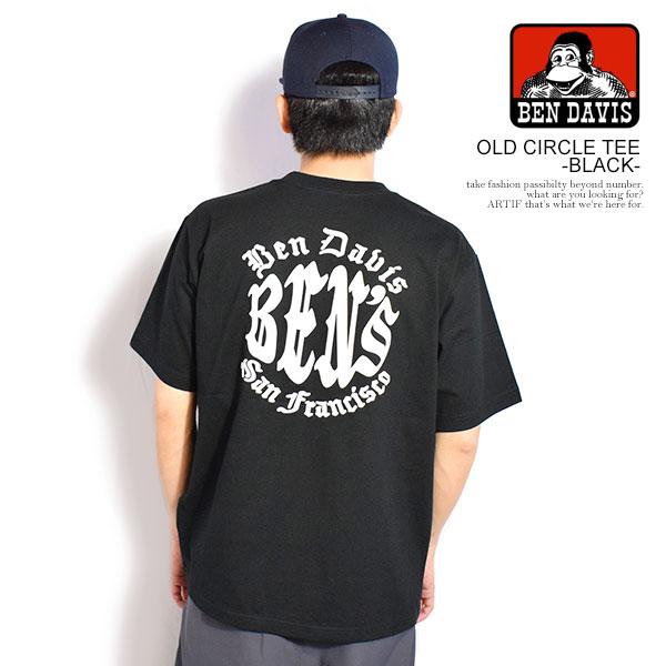 ベンデイビス Tシャツ BEN DAVIS OLD CIRCLE TEE -BLACK- メンズ 半袖 サークルロゴ オールドイングリッシュ 送料無料 ストリート