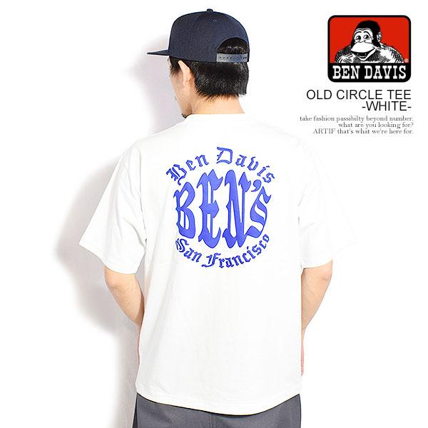 ベンデイビス Tシャツ BEN DAVIS OLD CIRCLE TEE -WHITE- メンズ 半袖 サークルロゴ オールドイングリッシュ 送料無料 ストリート