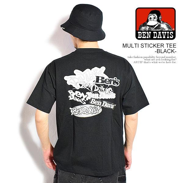ベンデイビス Tシャツ BEN DAVIS MULTI STICKER TEE -BLACK- メンズ 半袖 グラフィックTシャツ 送料無料 ストリート