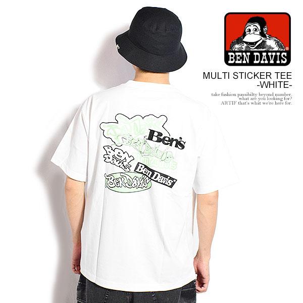 ベンデイビス Tシャツ BEN DAVIS MULTI STICKER TEE -WHITE- メンズ 半袖 グラフィックTシャツ 送料無料 ストリート
