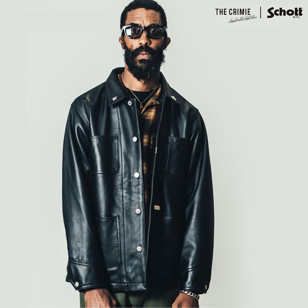 クライミー レザー ジャケット SCHOTT×THE CRIMIE LAMB LEATHER COVER ALL JACKET
