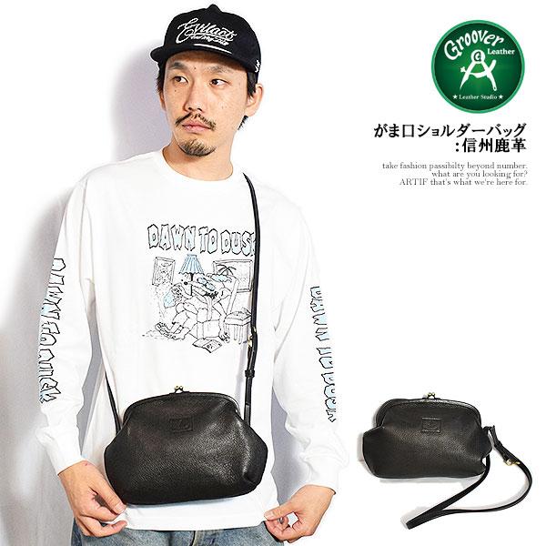 グルーバーレザー バッグ GROOVER LEATHER がま口ショルダーバッグ