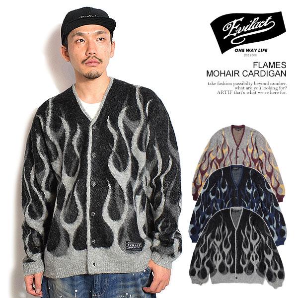 イーブルアクト カーディガン EVILACT FLAMES MOHAIR CARDIGAN メンズ