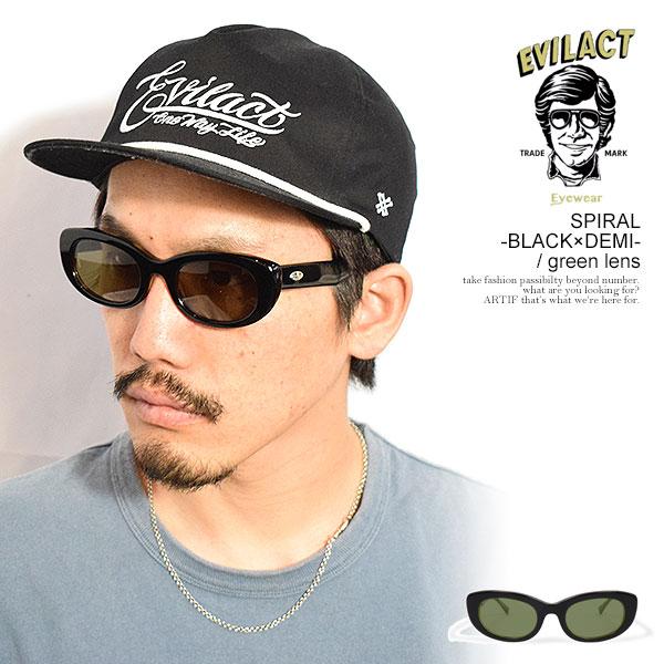 極美品 イーブルアクト グリーヴス クラウンパント サングラス ブラック×デミ イーブルアクト アイウェア サングラス EVILACT EYEWEAR SPIRAL -BLACK