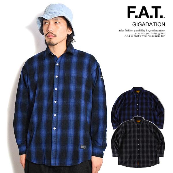FAT エフエーティー シャツ FAT GIGADATION メンズ 長袖 チェック