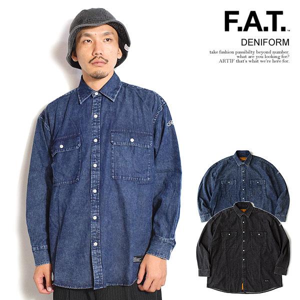 26SS FAT F.D.U. VINTAGEウォッシュ加工 シャツ ジャケット FAT エフエーティー シャツ FAT DENIFORM メンズ 長袖 デニムシャツ