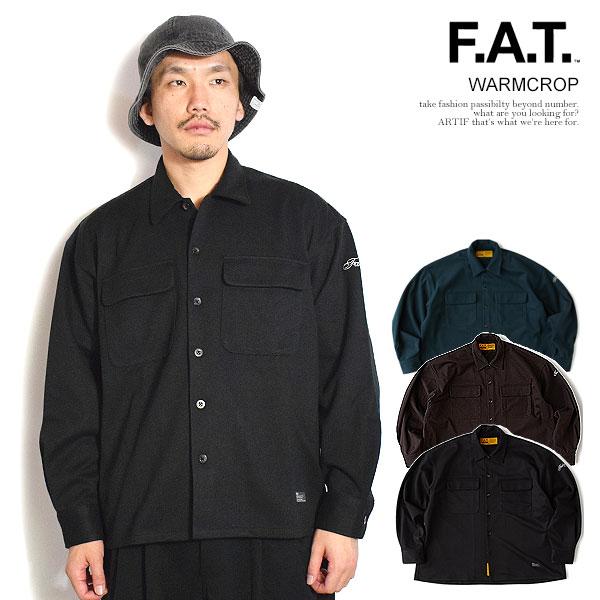 FAT エフエーティー WARMCROP メンズ シャツ 長袖 ジャージシャツ ビッグシルエット シャツジャケット 送料無料 ストリート atftps FAT エフエーティー シャツ FAT WARMCROP メンズ 長袖 ジャージシャツ