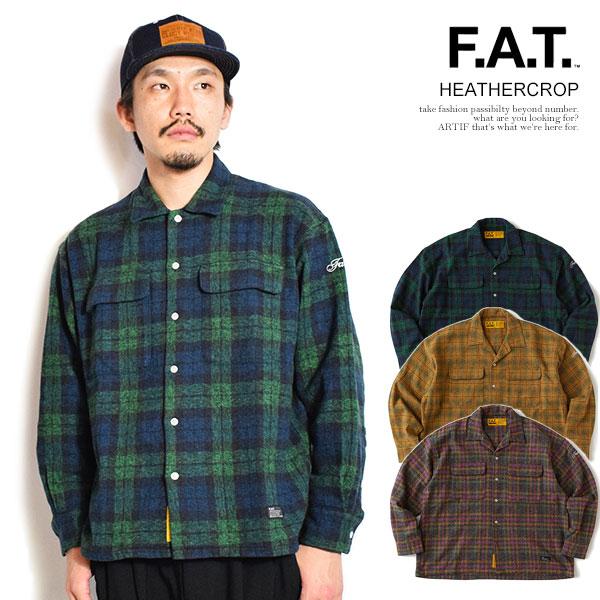 FAT エフエーティー シャツ FAT HEATHERCROP メンズ 長袖 チェック