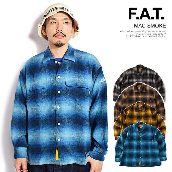 エフエーティー シャツ FAT MAC SMOKE メンズ 長袖 ネルシャツ チェックシャツ BIG MAC ビッグマック ビッグシルエット コラボ