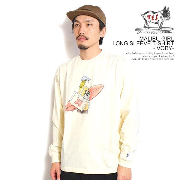 エンドレスサマー Tシャツ The Endless Summer TES MALIBU GIRL LONG SLEEVE T-SHIRT -IVORY- メンズ 長袖 ロンT TES