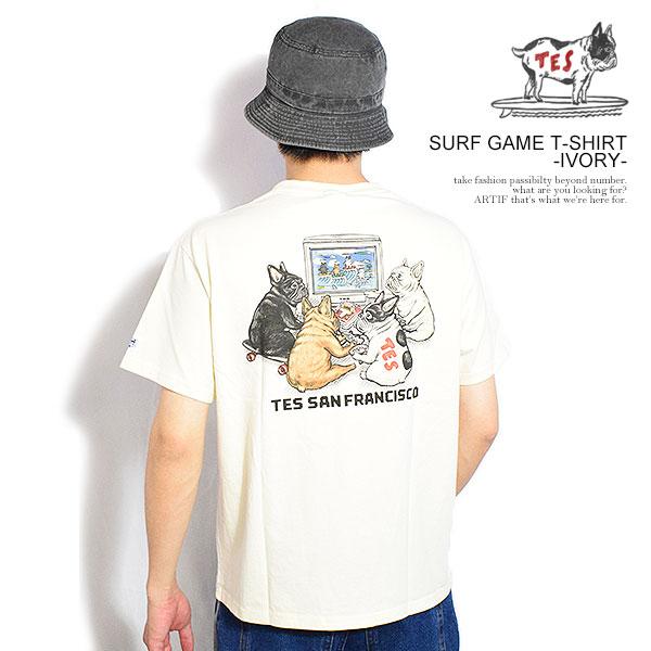 エンドレスサマー Tシャツ The Endless Summer TES SURF GAME T-SHIRT -IVORY- メンズ 半袖 TES USコットン 送料無料