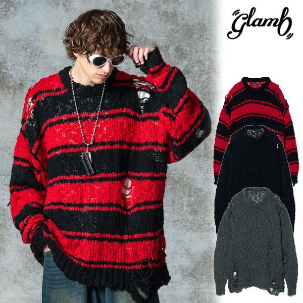 2025 秋 先行予約 10月下旬〜11月上旬入荷予定 glamb グラム Damage Pullover Knit 送料無料 キャンセル不可 atftps glamb（グラム） 2025 秋 先行予約 10月下旬〜11月上旬入荷予定 ニット