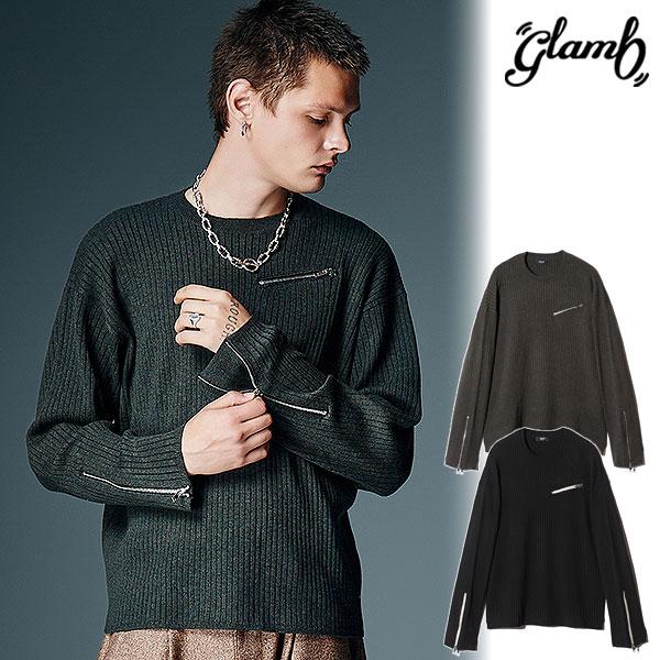 2026 秋 先行予約 8月下旬〜9月上旬入荷予定 グラム ニット glamb Zip Rib Knit ジップリブニット 送料無料 キャンセル不可