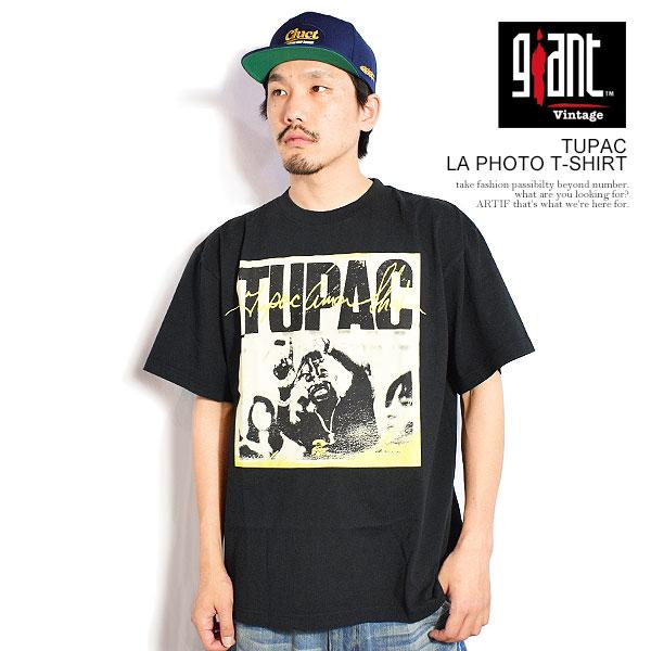 ジャイアント ヴィンテージ Tシャツ GIANT VINTAGE TUPAC LA PHOTO T-SHIRT メンズ 半袖 ヘビーオンス バンT ヒップホップ