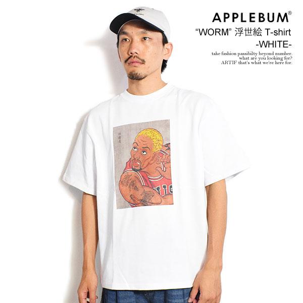 APPLEBUM（アップルバム） Tシャツ “WORM” 浮世絵 T-shirt 12oz -WHITE