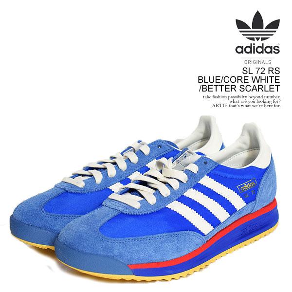 アディダス オリジナルス スニーカー adidas Originals SL 72 RS BLUE/CORE WHITE/BETTER SCARLET メンズ エスエル72