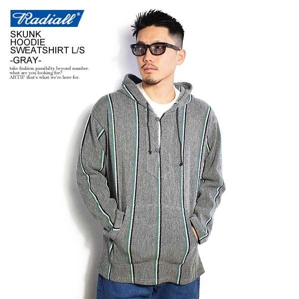 RADIALL ラディアル パーカー SKUNK - HOODIE SWEATSHIRT L/S -GRAY  