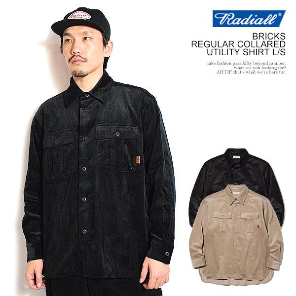 RADIALL ラディアル BRICKS - REGULAR COLLARED UTILITY SHIRT L/S radiall メンズ シャツ 長袖 コーデュロイシャツ atftps ラディアル シャツ RADIALL BRICKS - REGULAR COLLARED UTILITY SHIRT