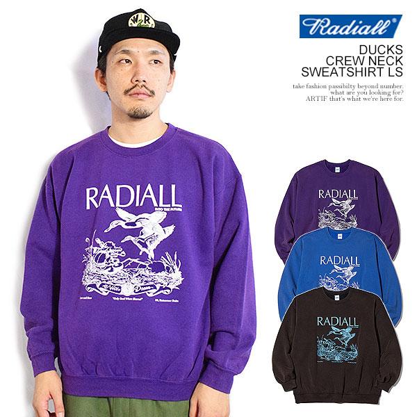 ラディアル スウェット RADIALL DUCKS - CREW NECK SWEATSHIRT L/S radiall メンズ トレーナー ミストブリーチ加工 送料無料