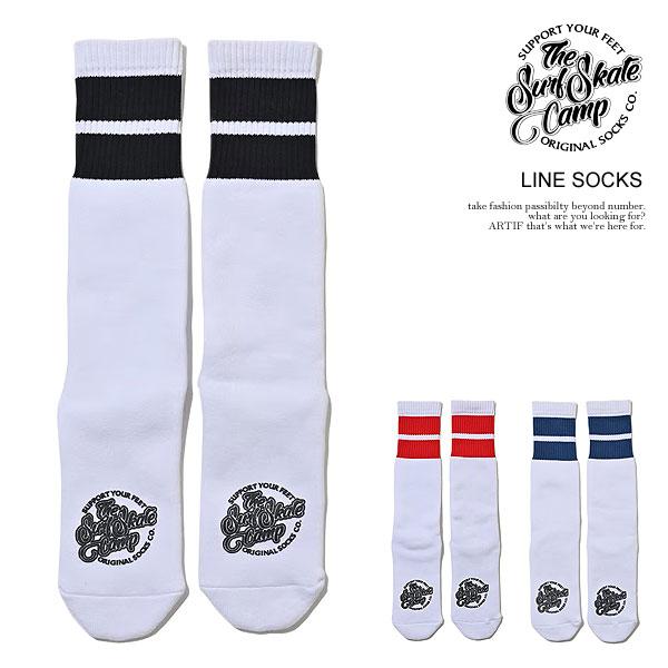 サーフスケートキャンプ ソックス SURFSKATECAMP LINE SOCKS メンズ