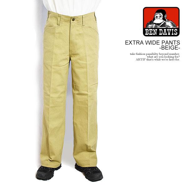 ベンデイビス パンツ BEN DAVIS EXTRA WIDE PANTS -BEIGE- メンズ ワークパンツ カツラギ ワイドパンツ 送料無料 ストリート
