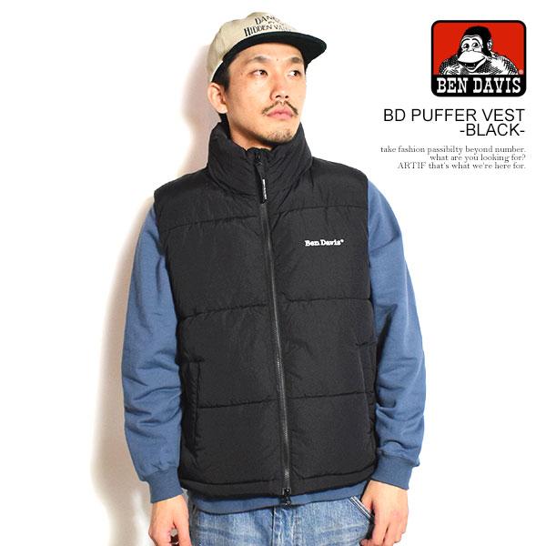 新品未使用 BEN DAVIS ブラック ベスト BEN DAVIS/WHITE LABEL ベンデイビス ベスト DAVIS BD PUFFER VEST
