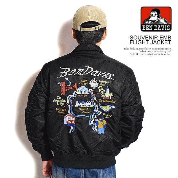 BEN DAVIS ベンデイビス SOUVENIR EMB FLIGHT JACKET メンズ ジャケット フライトジャケット スーベニア 送料無料 atfjkt BEN DAVIS/WHITE LABEL ベンデイビス ジャケット DAVIS SOUVENIR EMB