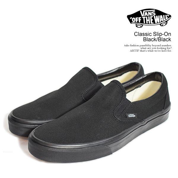 VANS バンズ スニーカー Classic Slip-On Black/Black メンズ シューズ  