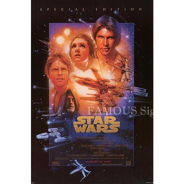 最短即日発送可のグッズ インテリア おしゃれ Wars コレクション 趣味 映画ポスター フレームなし Star スターウォーズ ハリウッドスターの直筆サイン入りグッズ オートグラフ 通販 販売 Star 特別編 片面 P 67 フェーマス サイン ポスターズ