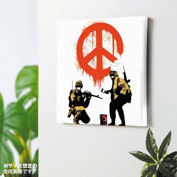 バンクシー Banksy アートパネル Peace Sign Soldiers インテリアアート バンクシー作品 ポスター