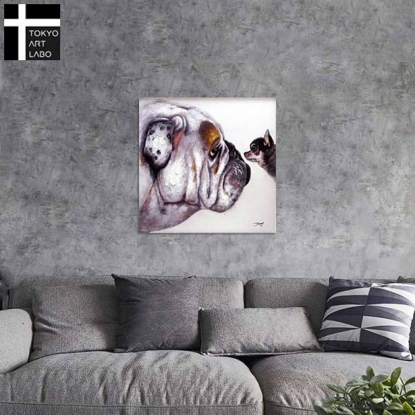 絵画 あきらめちゃだめだからね 犬の絵 ブルドッグ チワワ 壁掛け インテリア アート 油絵 アートパネル 額入り 大きい絵 かわいい絵 F 124 Art Lab Yahoo 店 通販 Yahoo ショッピング