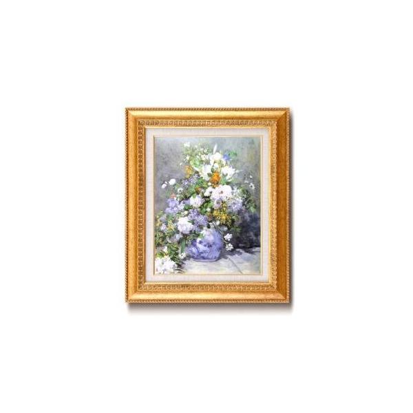 ルノワール 花瓶の花　印刷画　金　額縁　フレーム　絵画　アート ルノアール(ルノワール)金の額 王道の6号サイズ 複製画 洋画 有名な