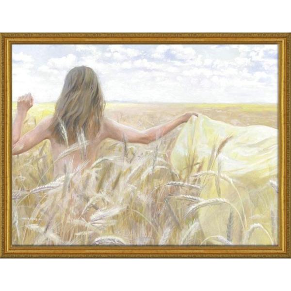絵画額付 (銀) 油絵 uF6-030214人物私の愛しい女たち