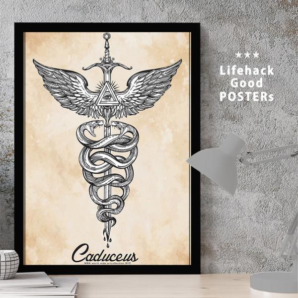 Tal ポスター 額入り マーク 伝説 神話 古代 宗教 蛇 伝令使 杖 カドケウス シンボル ヘラ イーリス Caduceus Symbol1 レア Wwa Nyc Buyee Servis Zakupok Tretim Licom Buyee Pokupajte Iz Yaponii