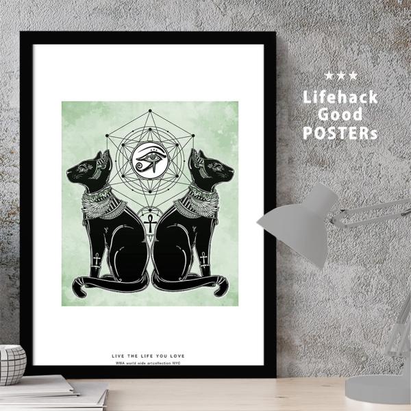 エジプト ビンテージポスター 猫 Bastet Cat by M. Azmy